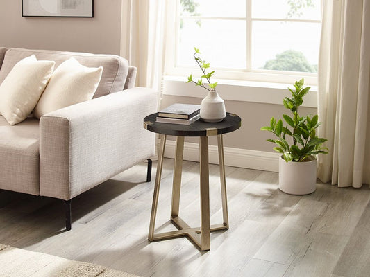 Criterion Capri End Table Black - Brushed Gold - Wholesales Supply