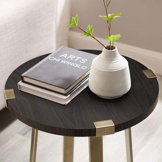 Criterion Capri End Table Black - Brushed Gold - Wholesales Supply