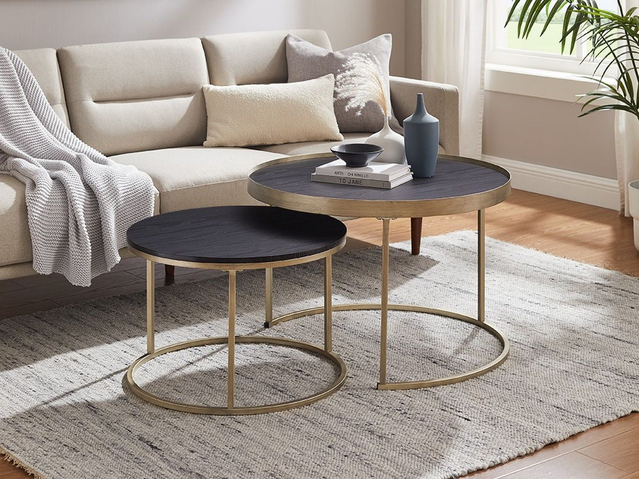 Criterion Nest Coffee Table Black - Brushed Gold - Wholesales Supply