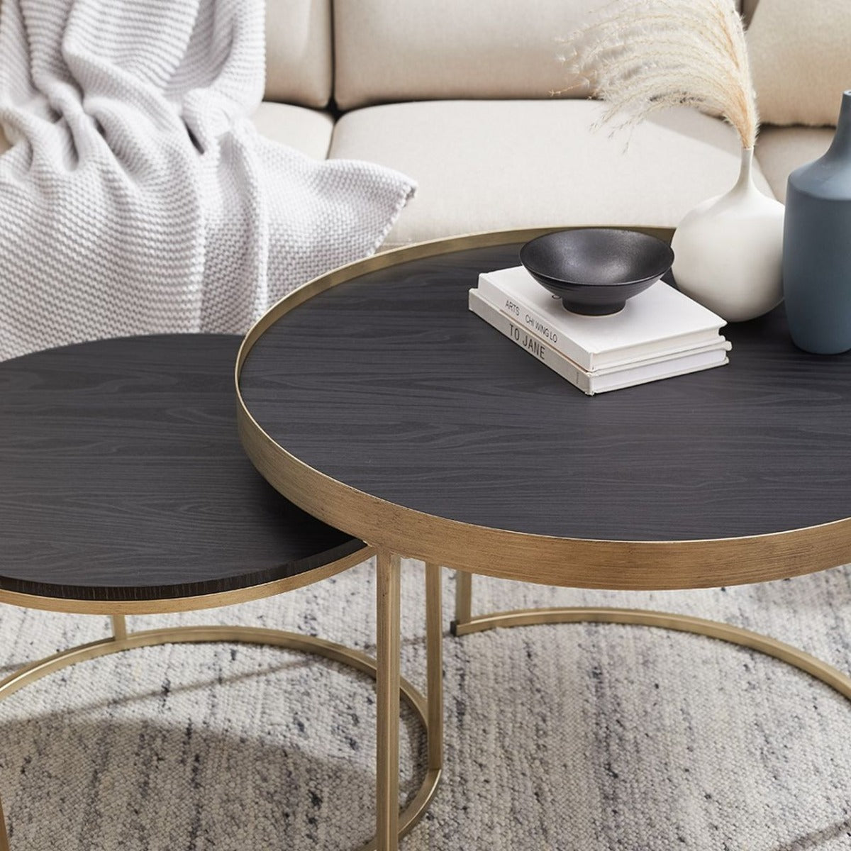 Criterion Nest Coffee Table Black - Brushed Gold - Wholesales Supply