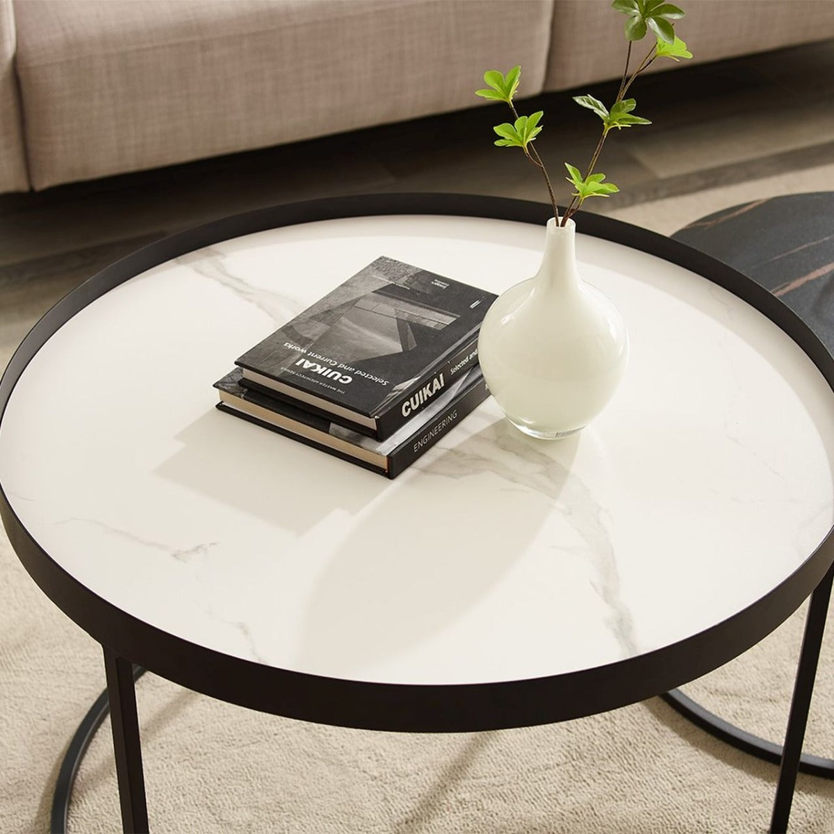 Criterion Nest Coffee Table Sintered - Stone White / Black - Wholesales Supply