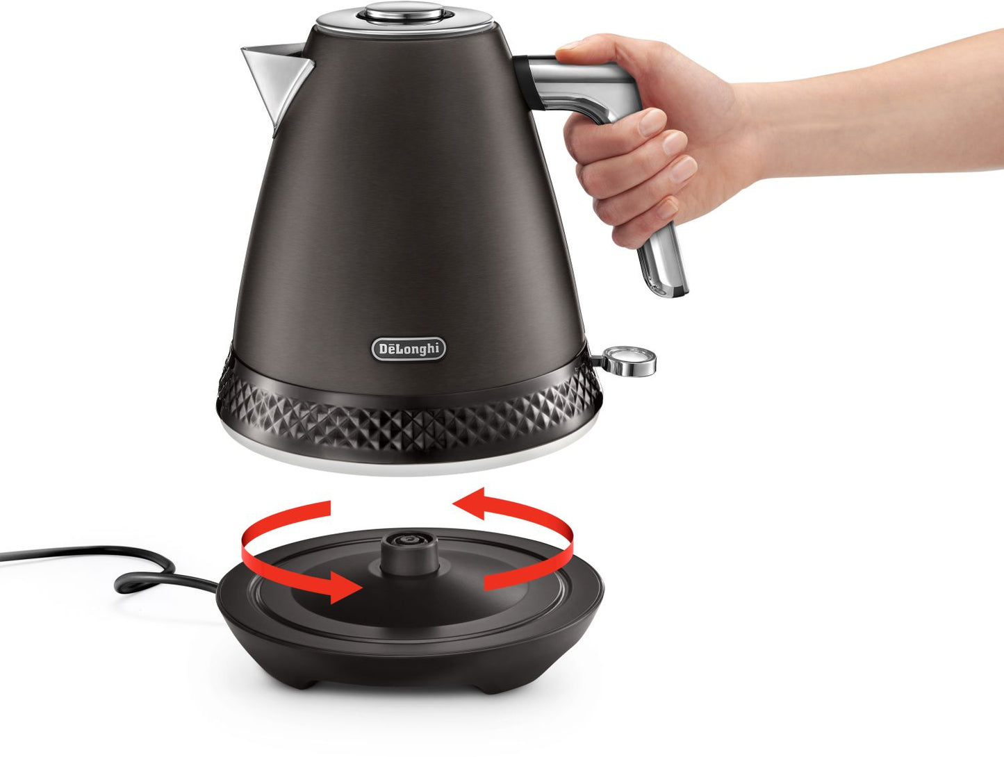 Delonghi - Diadema 1.7L Kettle - Onyx Black - Wholesales Supply