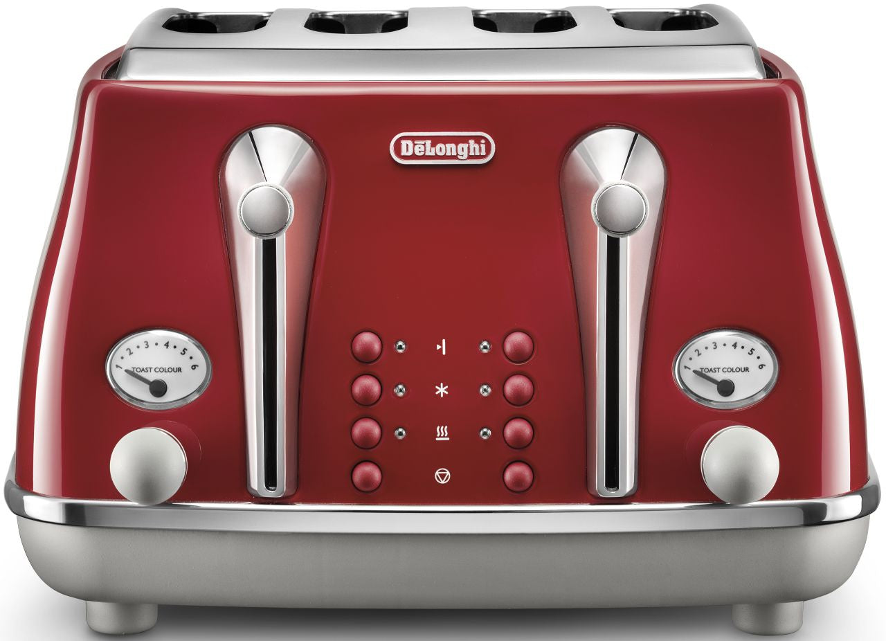 Delonghi - Icona Capitals 4 Slice Toaster - Red - Wholesales Supply