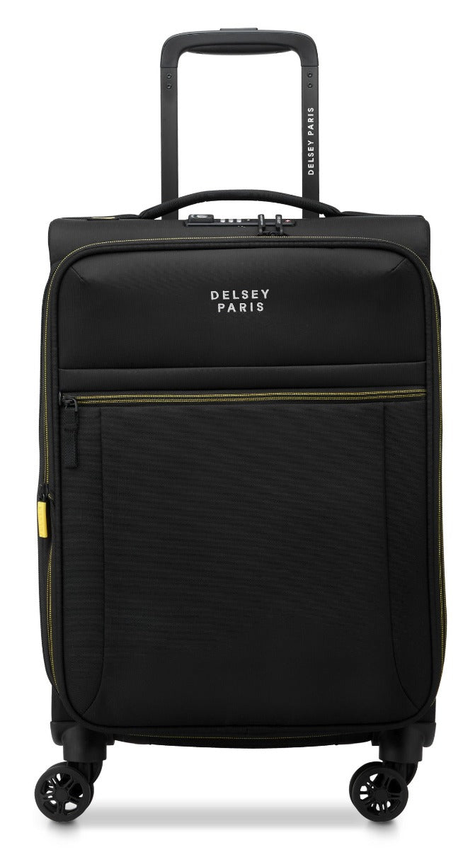 Delsey - 55cm Brochant 3 Trolley Cabin Ext 4Dr - Black - Wholesales Supply