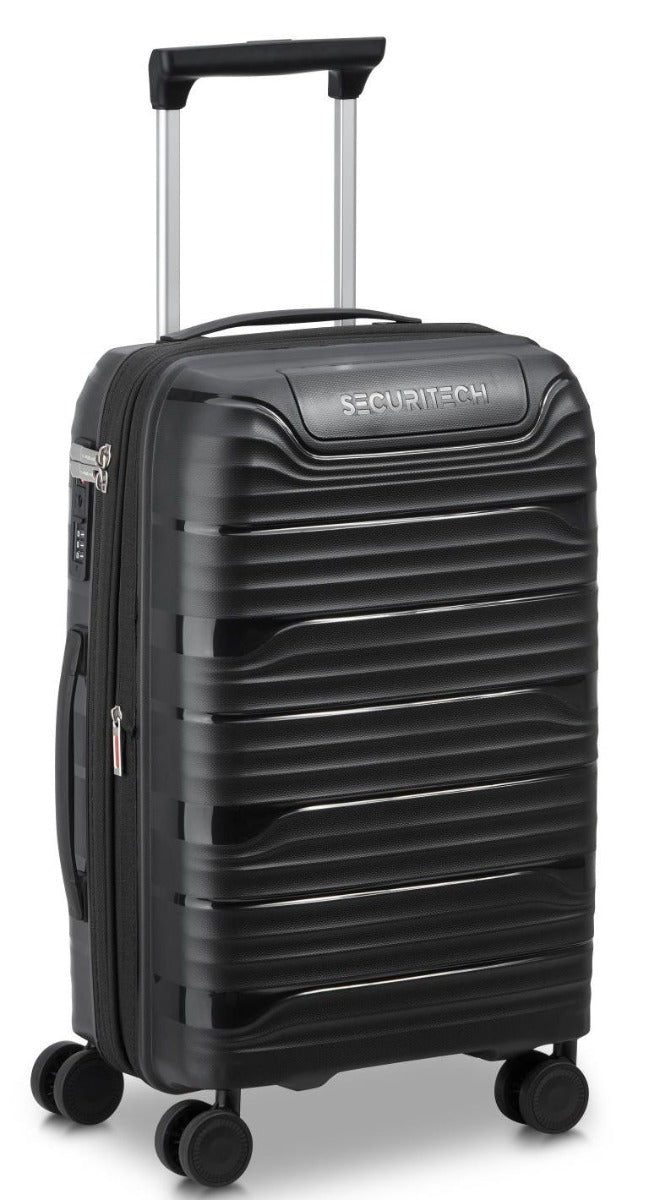 Delsey - SECURITECH 55cm Dune Val Trolley Cabin Ext 4Dr - Black - Wholesales Supply