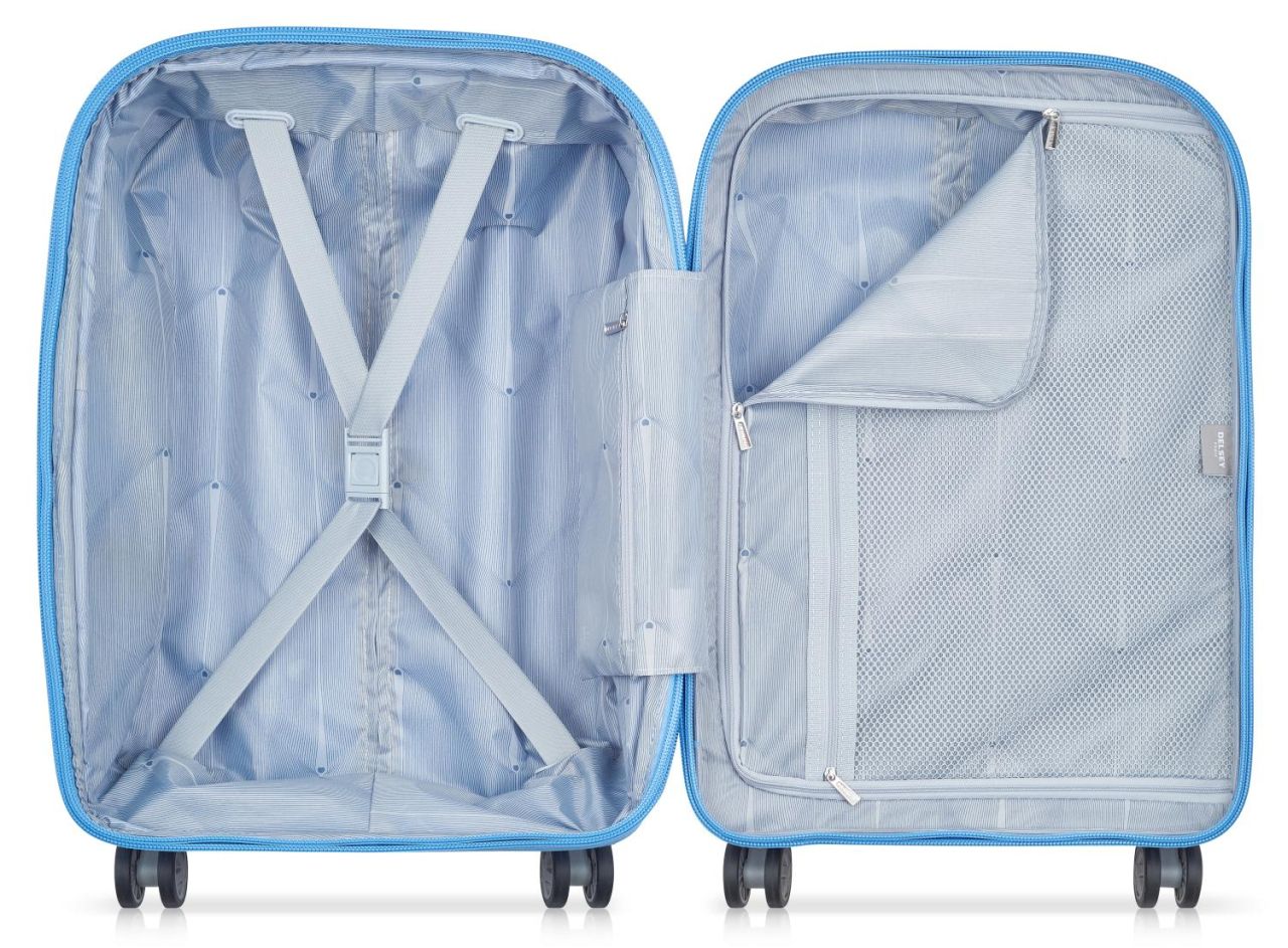 Delsey - 55cm Clavel Val Trolley Cabin Ex 4Dr - Lavender Blue - Wholesales Supply