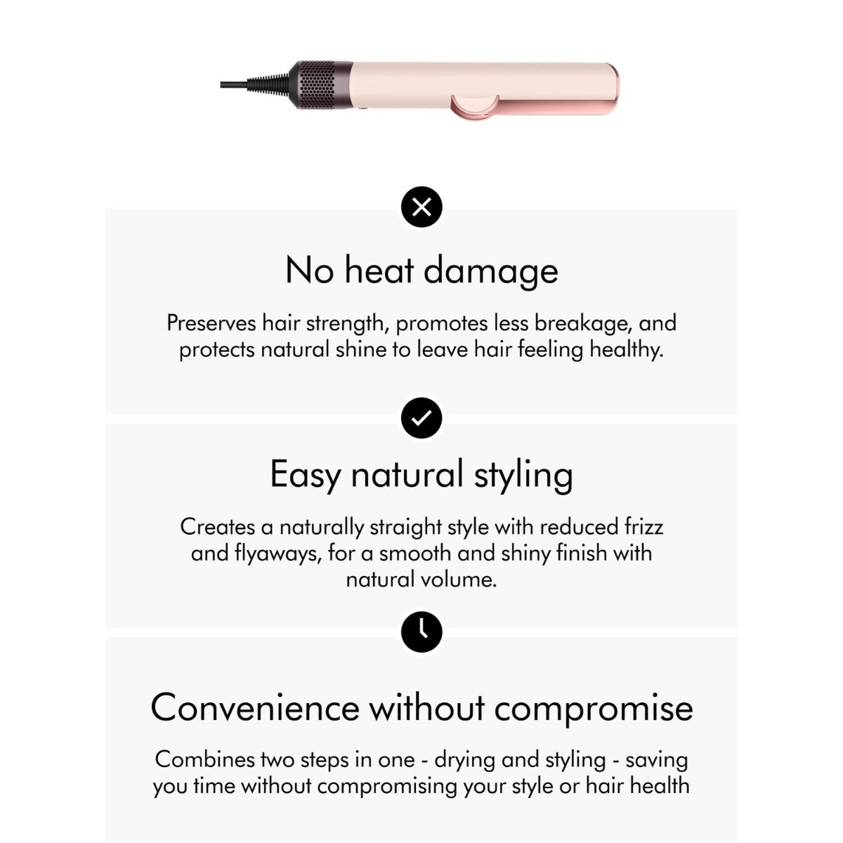 Dyson - Airstrait Hair Straightener Ceramic - Pink/Rose gold - 453965-01 - Wholesales Supply