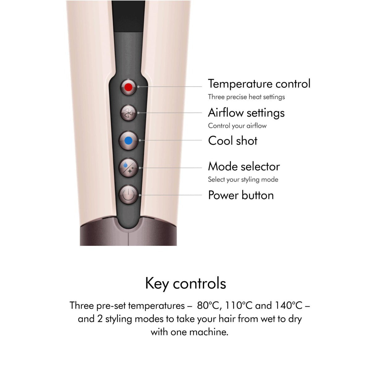 Dyson - Airstrait Hair Straightener Ceramic - Pink/Rose gold - 453965-01 - Wholesales Supply