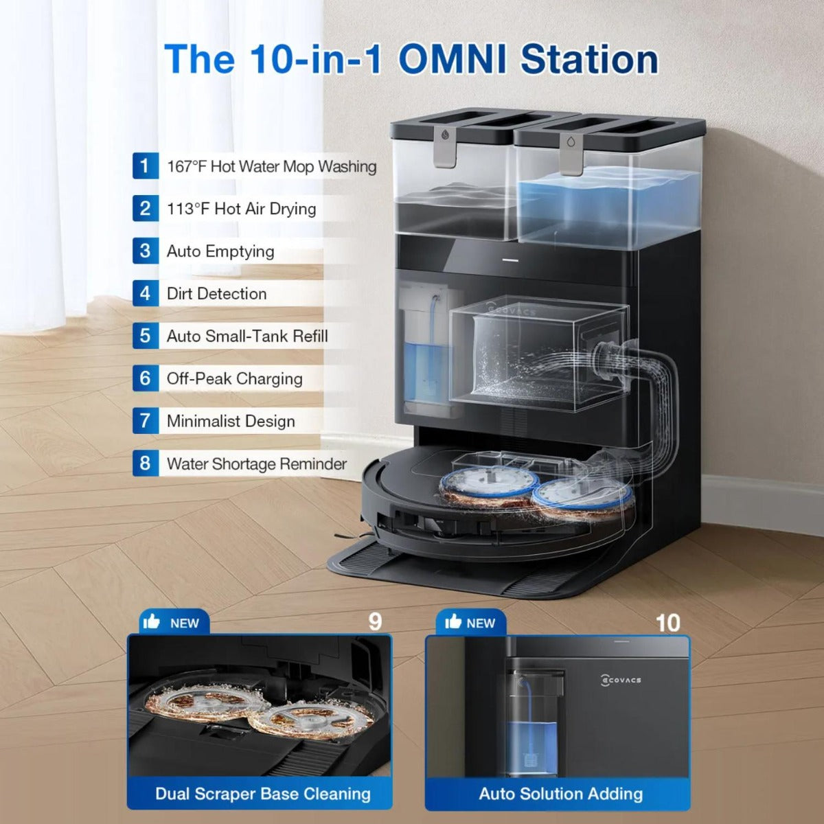 Ecovacs - Deebot T50 Pro Omni Robotic Vacuum & Mop - Black - Wholesales Supply