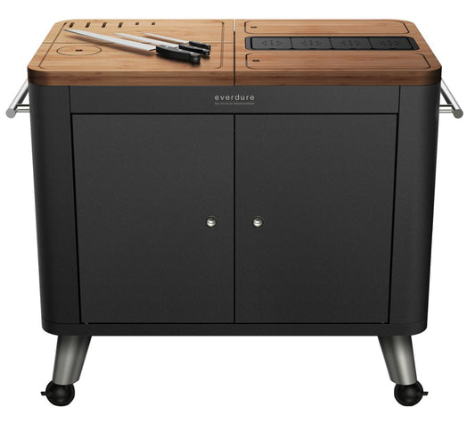Everdure by Heston Blumenthal - Mobile preparation kitchen with Cover - Graphite - Wholesales Supply