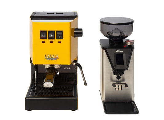 Gaggia - Classic E24 Manual Machine - Yellow RI9481/18 + Premium Grinder MDF55 - Wholesales Supply