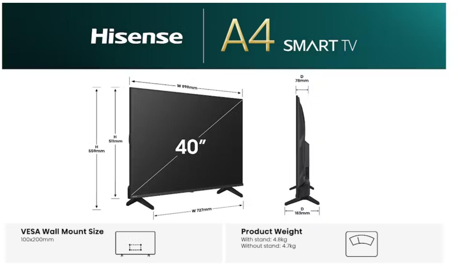 Hisense - 40" Full HD Smart TV (2025) - Wholesales Supply