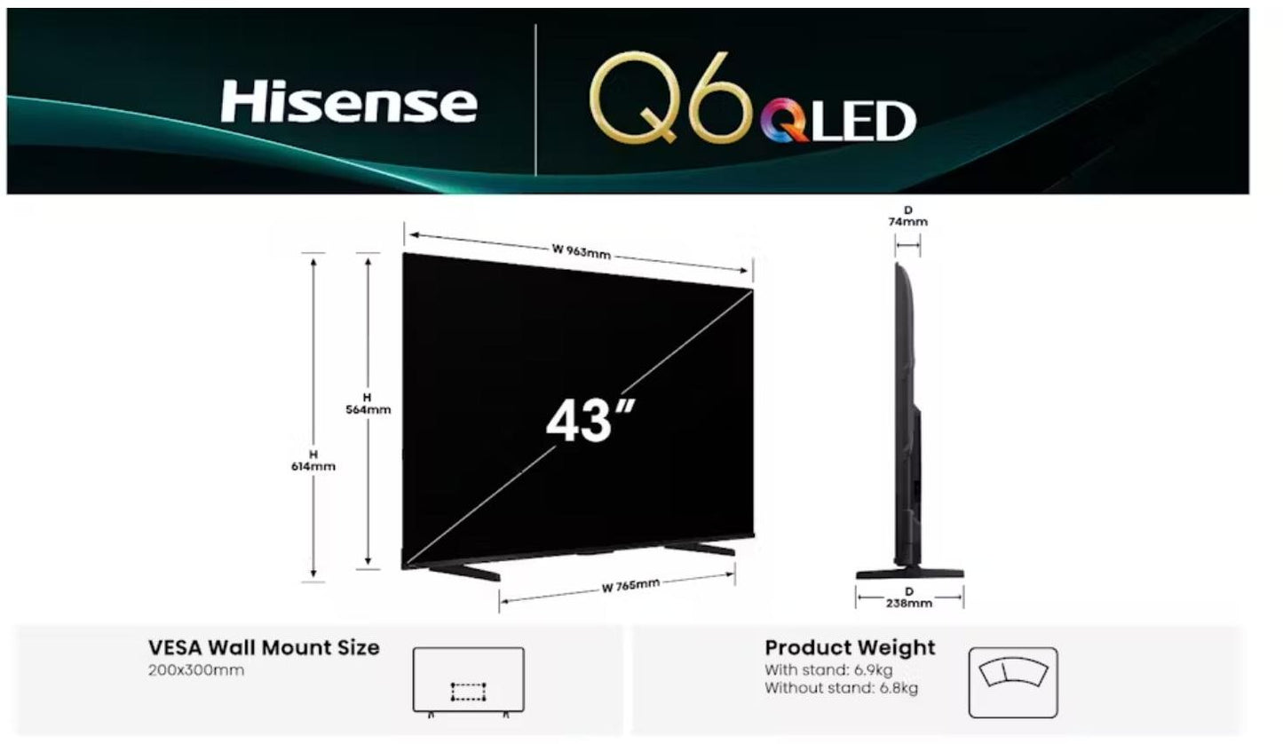 Hisense - 43" 4K QLED TV (2025) - Wholesales Supply