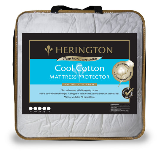 Herington - Cool Cotton Mattress Protector (King Bed) - White - Wholesales Supply