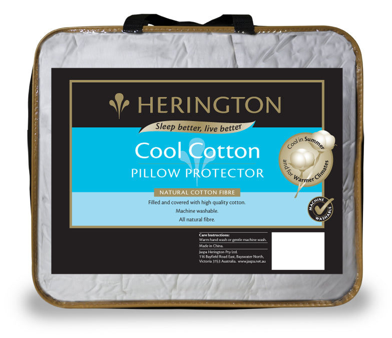 Herington - Cool Cotton Pillow Protector - White - Wholesales Supply