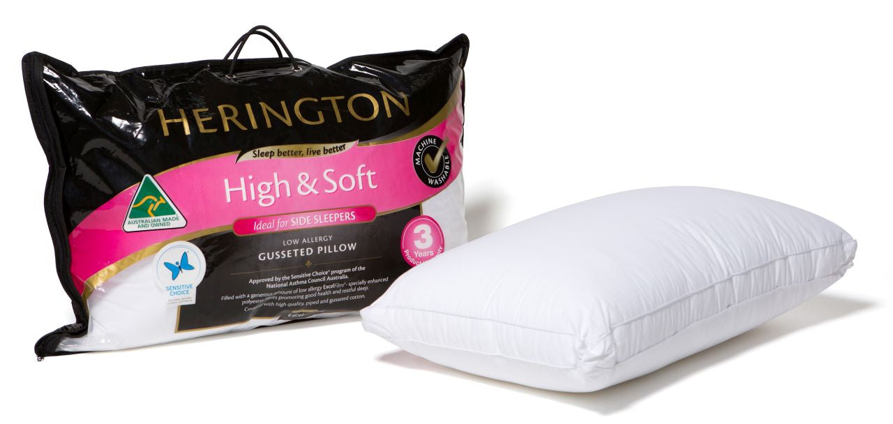Herington - Low Allergy High & Soft Gusseted Pillow - White - Wholesales Supply