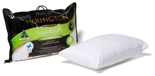 Herington - Low Allergy Low & Soft Gusseted Pillow - White - Wholesales Supply