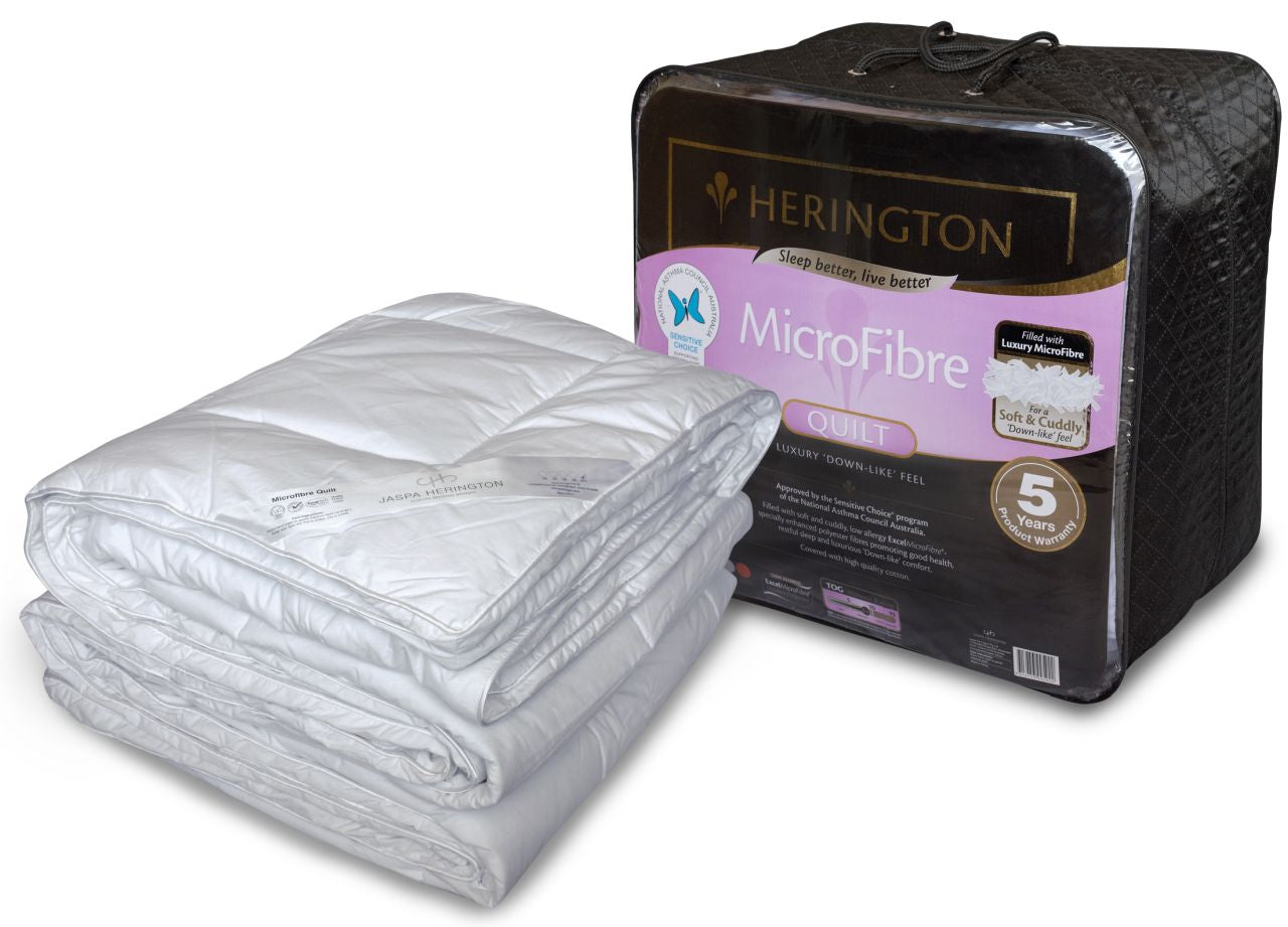 Herington - Microfibre Quilt (Queen Bed) - White - Wholesales Supply