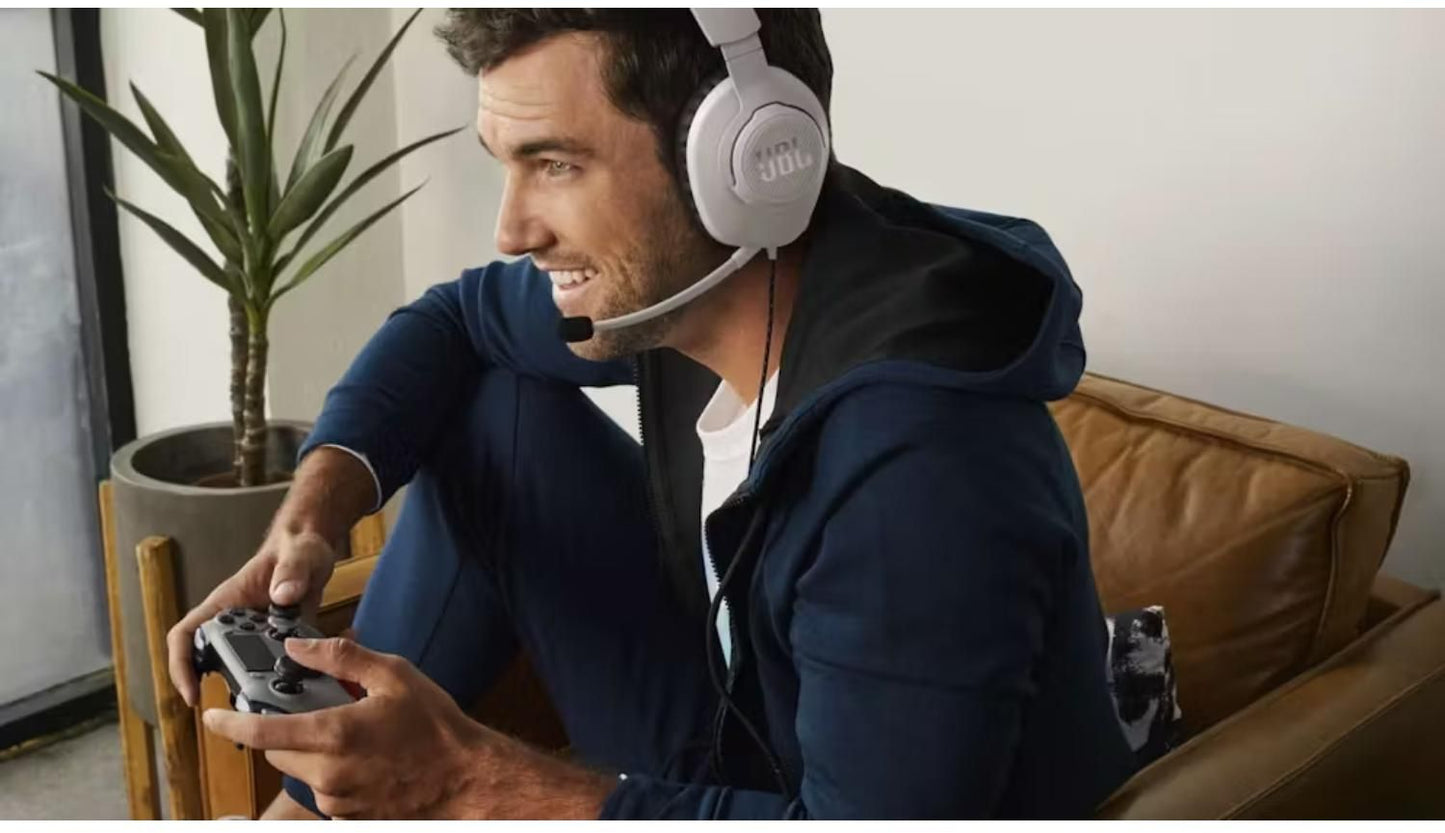 JBL - Quantum 100P Wired Over Ear Gaming Headset - White (PS version) - Wholesales Supply