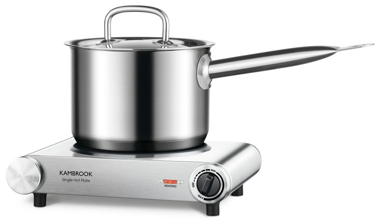 Kambrook - Single Ceramic Hotplate - Brushed Stainless Steel - Wholesales Supply