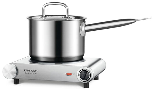 Kambrook - Single Ceramic Hotplate - Brushed Stainless Steel - Wholesales Supply