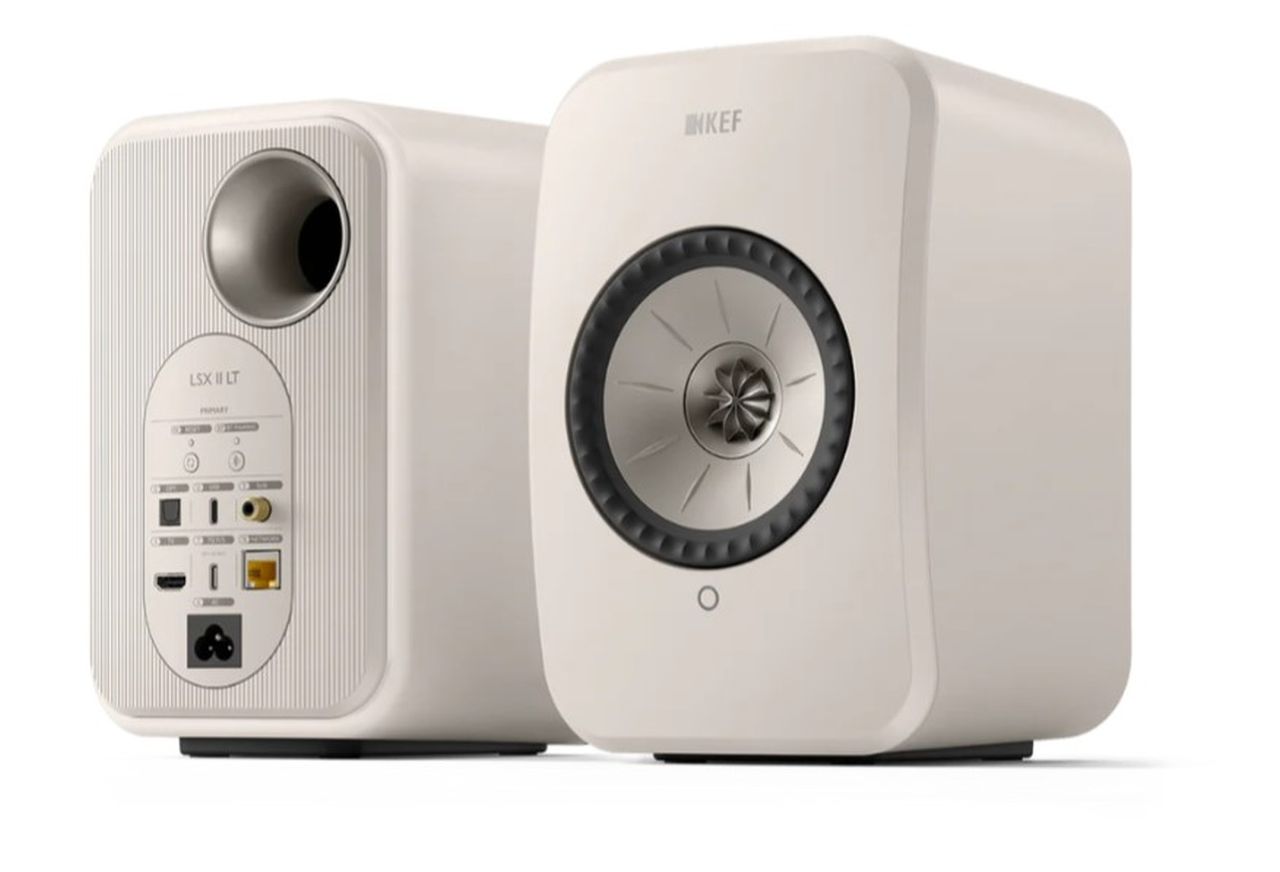 KEF LSX II LT Wireless HiFi Speakers - Stone White - Wholesales Supply