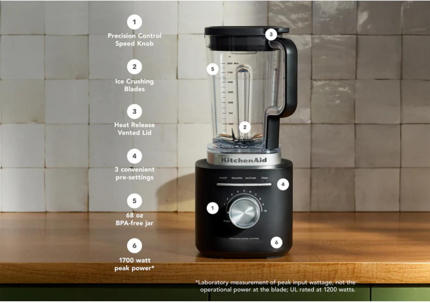 KitchenAid - Pure Power Blender - Black Matte - Wholesales Supply