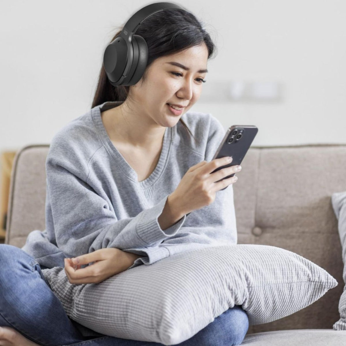 Laser - Bluetooth Headphone OverEar with ENC - Black - Wholesales Supply