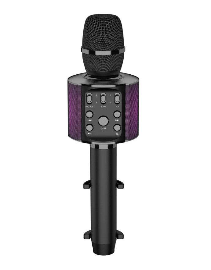 Laser Karaoke LED Microphone - Black - Wholesales Supply