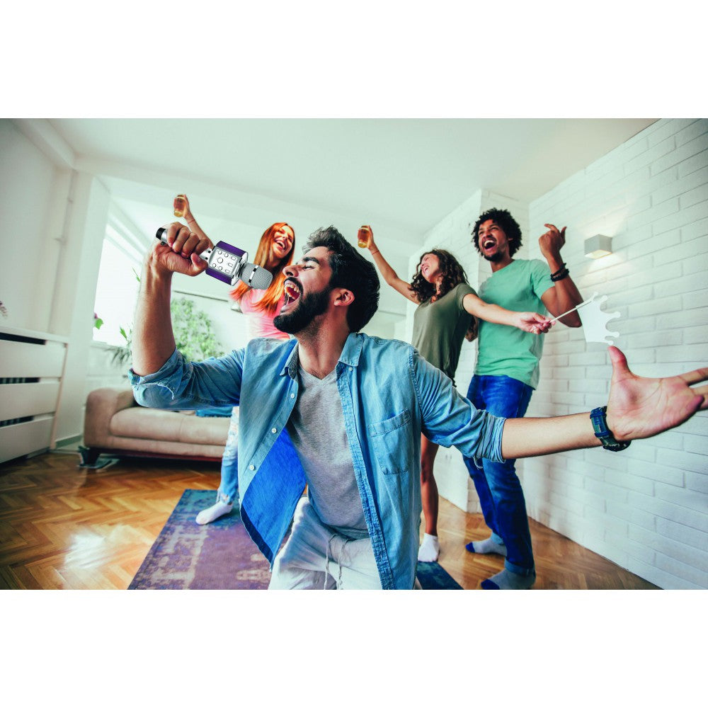 Laser Karaoke LED Microphone - Black - Wholesales Supply