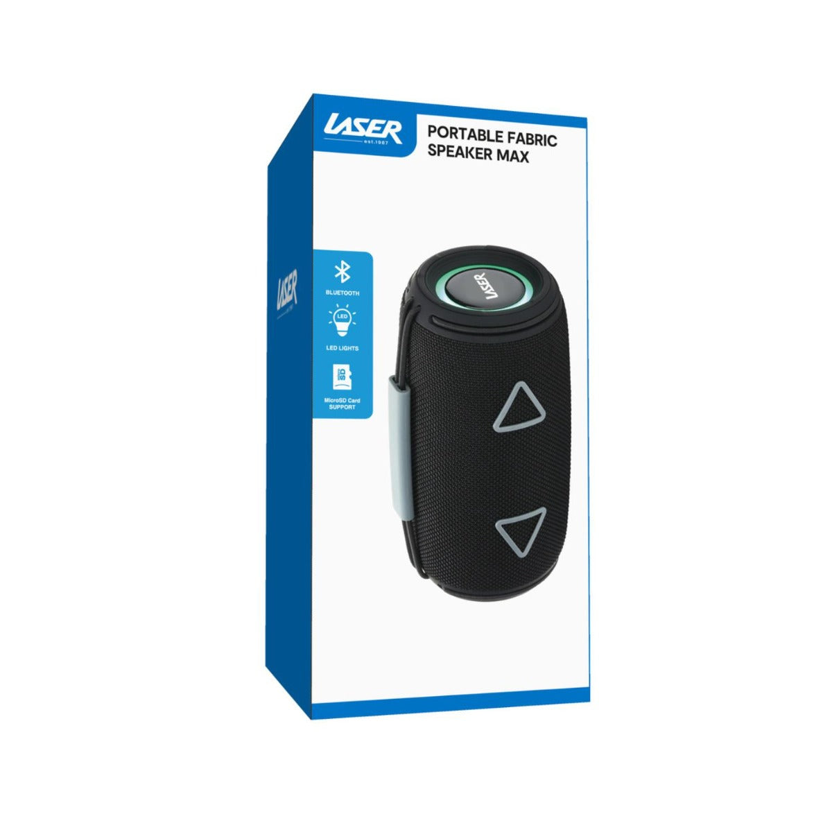 Laser - Portable Fabric Bluetooth speaker Max - Black - Wholesales Supply