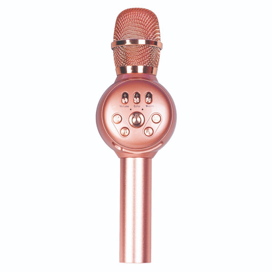 Laser - LED Karaoke Microphone Gold - Wholesales Supply