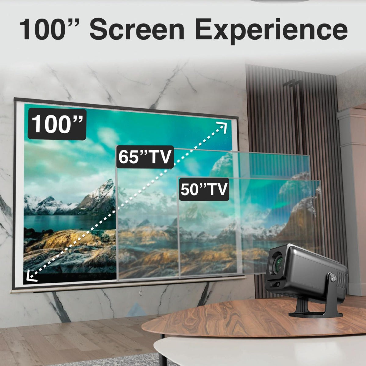 Laser - 1080p Android Multi-Angle LED Projector - Wholesales Supply