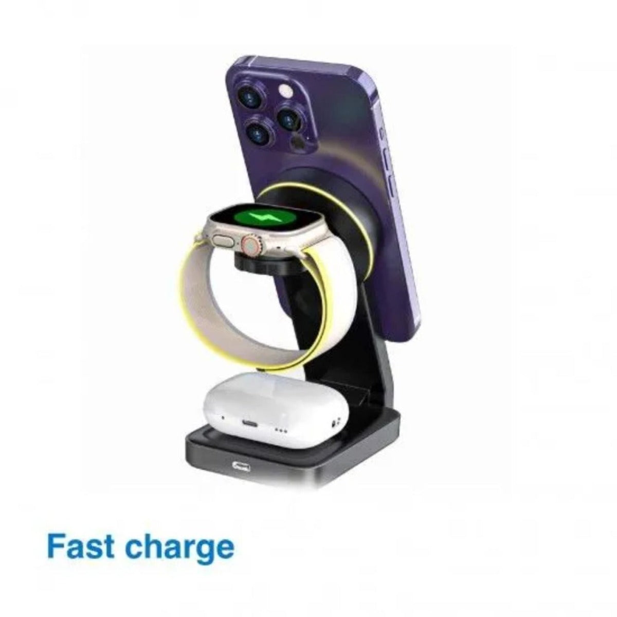 Laser ChargeCore Foldable 3 In 1 Charging Stand - Wholesales Supply