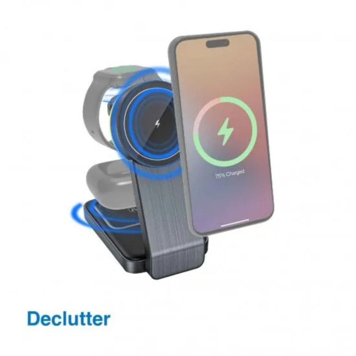 Laser ChargeCore Foldable 3 In 1 Charging Stand - Wholesales Supply