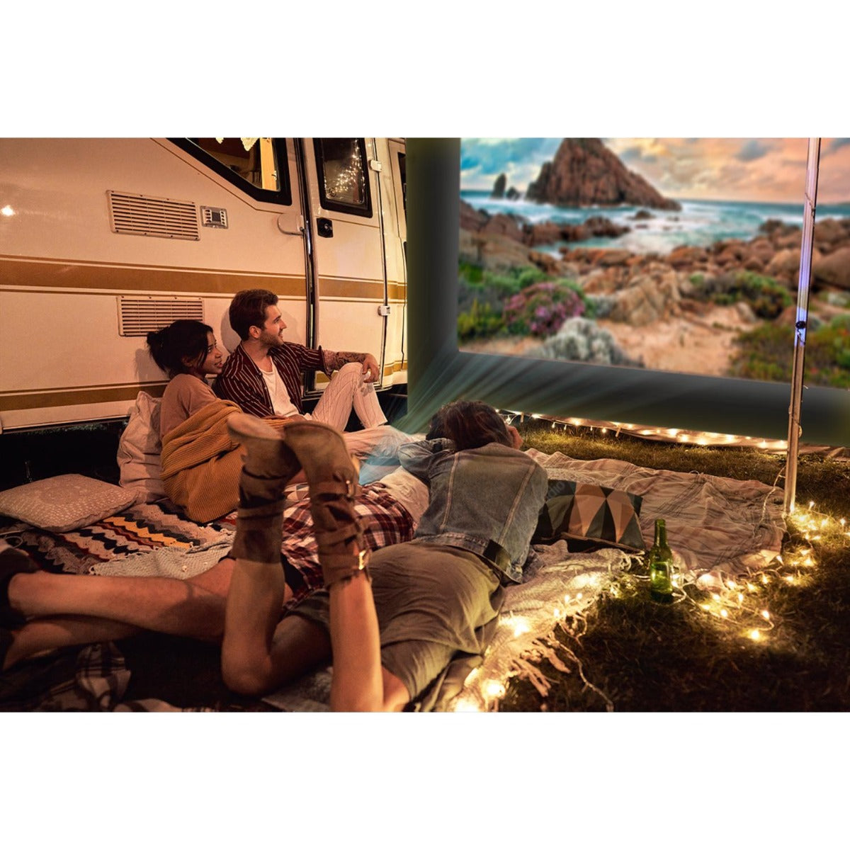 Laser - Outdoor Cinema Bundle - Full HD Projector, 144" Screen & Soundbar - Wholesales Supply