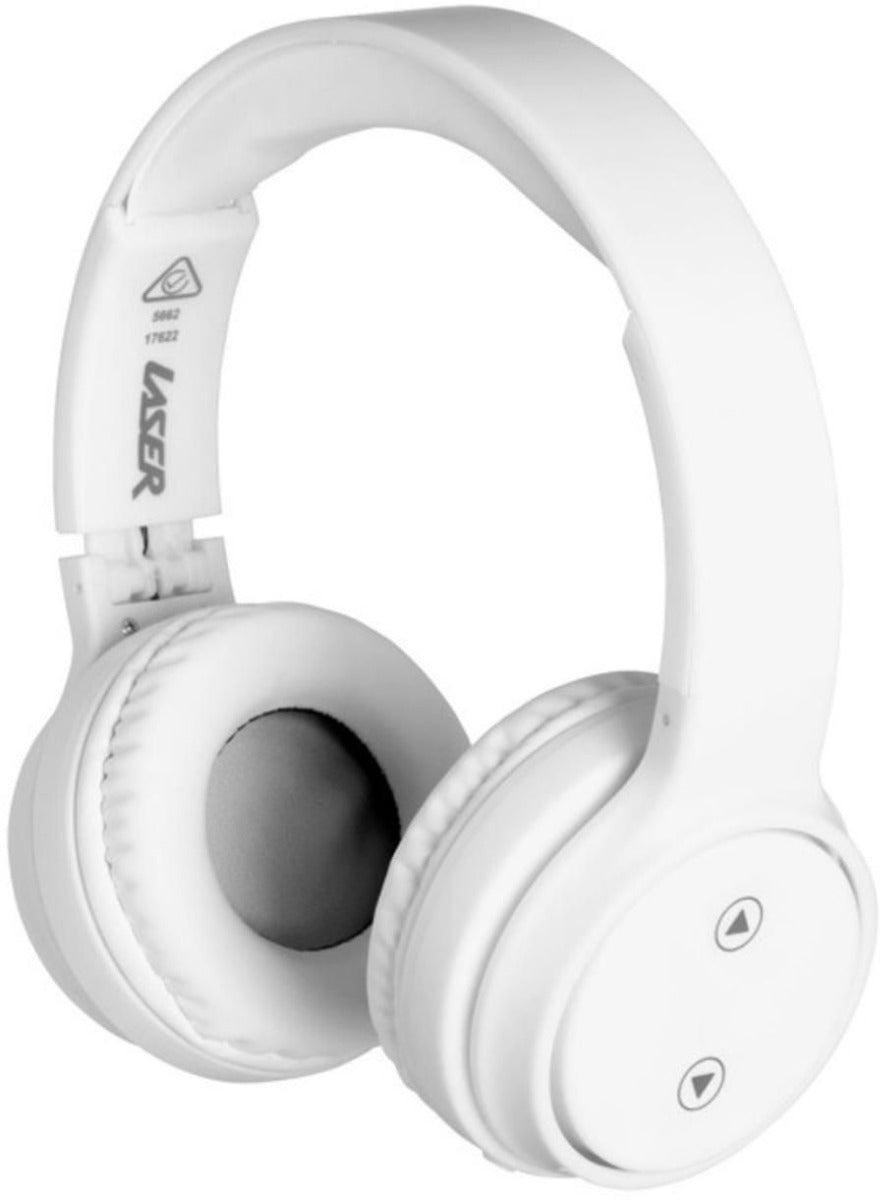 Laser - Foldable Bluetooth Headphones with Mic - Bright White - Wholesales Supply