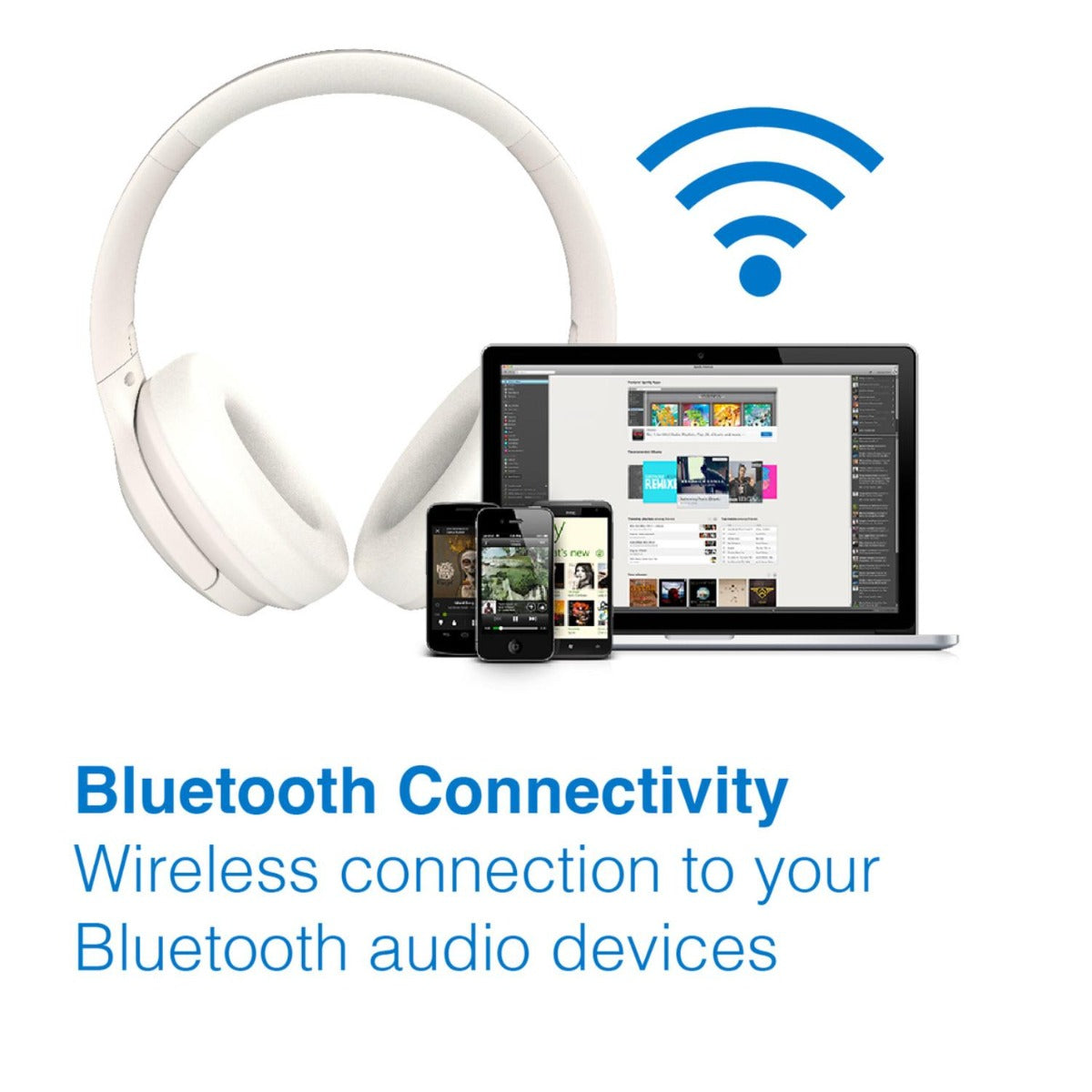 Laser - Wireless Headphone with ANC - White - Wholesales Supply