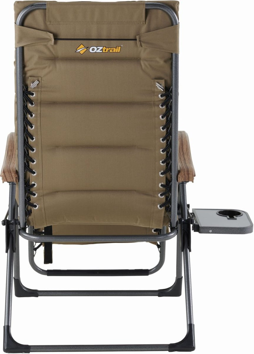 Oztrail - Brampton Sun Lounger Chair with Side Table - Beige - Wholesales Supply