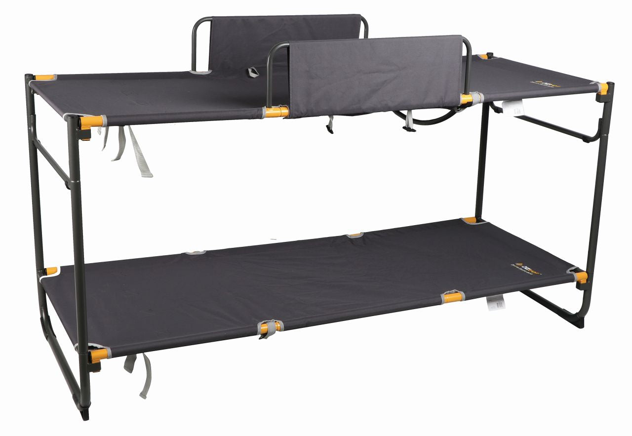 Oztrail - Deluxe Double Bunk Bed - Grey/Yellow - Wholesales Supply