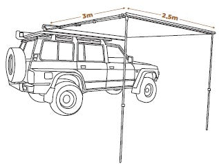 Oztrail - BlockOut Awning 2.5m x 3m - Wholesales Supply