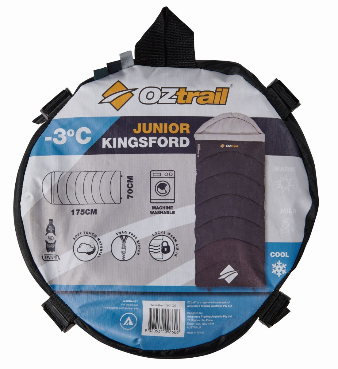Oztrail - Junior Kingsford Sleeping Bag -3C - Wholesales Supply