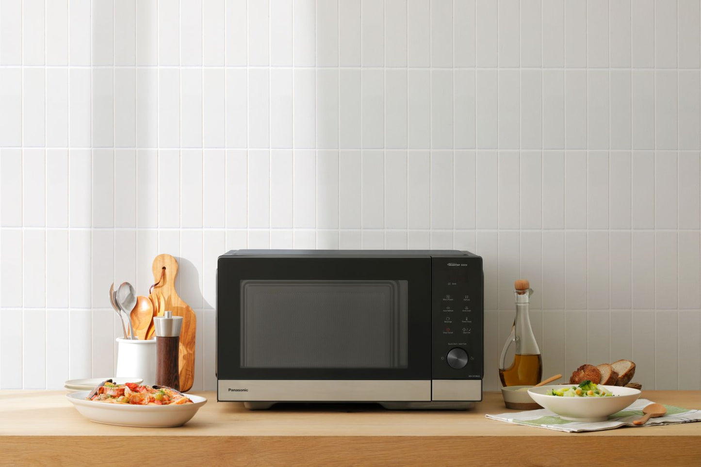 Panasonic - 23L 1000W Inverter Microwave Oven - Black w S/S - Wholesales Supply