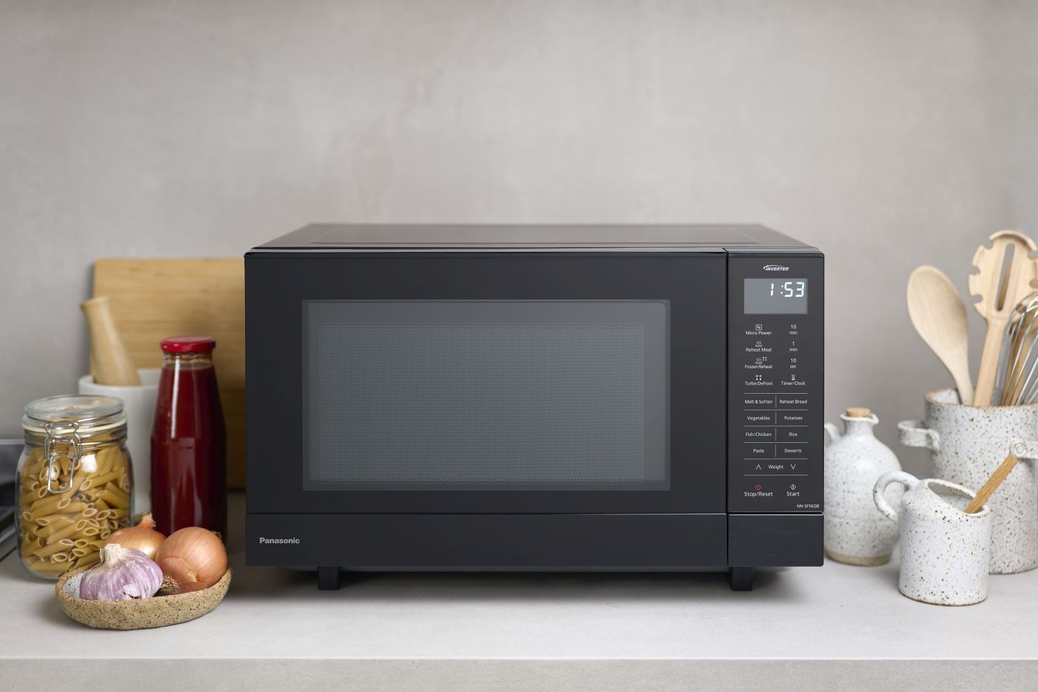 Panasonic - 27L 1000W Flatbed Microwave Oven - Black - Wholesales Supply