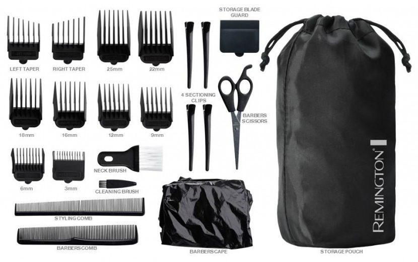 Remington - High Precision Haircut Kit, 24 Piece - Black - Wholesales Supply