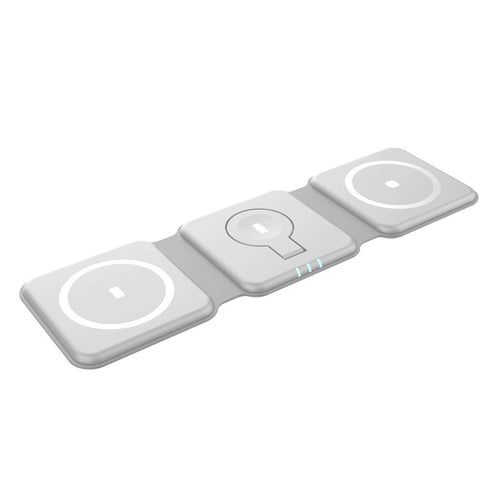 Rewyre - 3 in 1 Magnetic Fast Wireless Foldable MagSafe Charger - White - Wholesales Supply