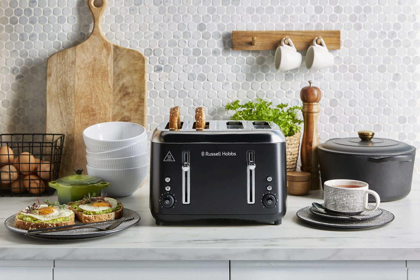 Russell Hobbs - Addison 4 Slice Toaster - Matte Black - Wholesales Supply
