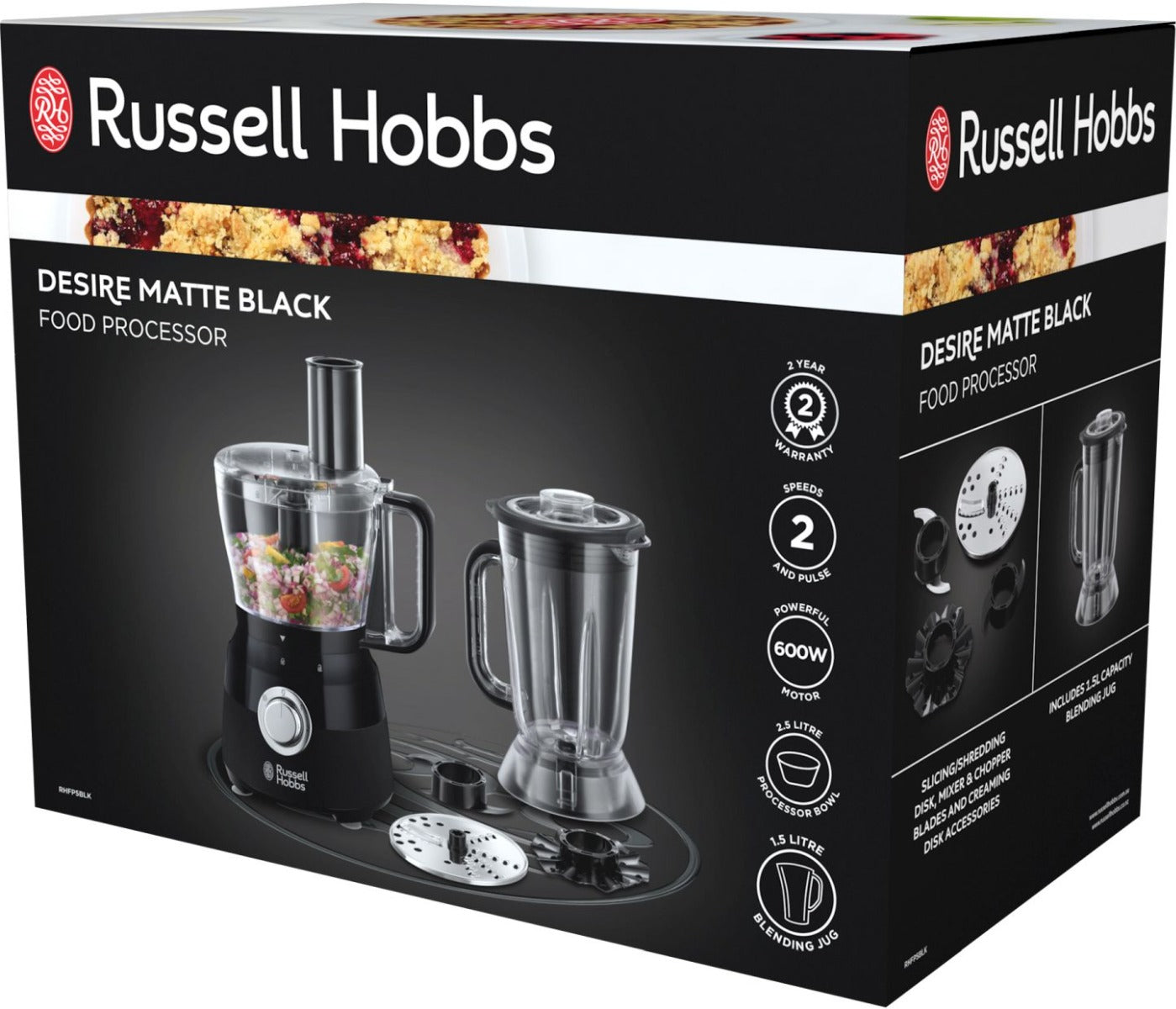 Russell Hobbs - Desire Food Processor - Matte Black - Wholesales Supply