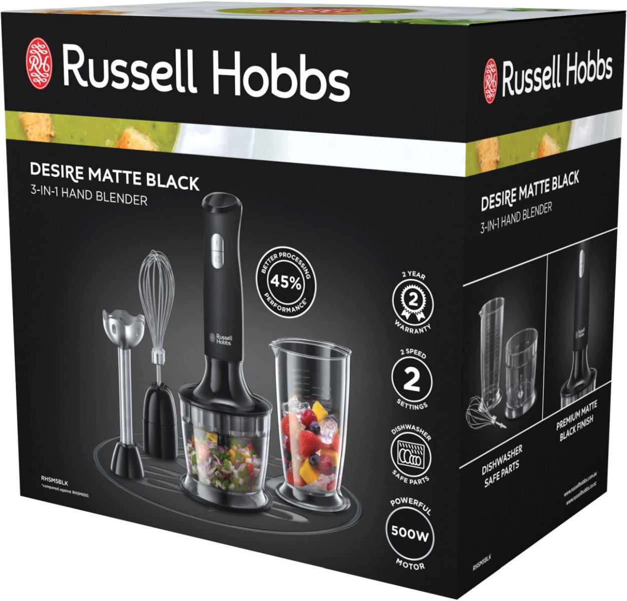 Russell Hobbs - Desire Hand Blender - Matte Black - Wholesales Supply