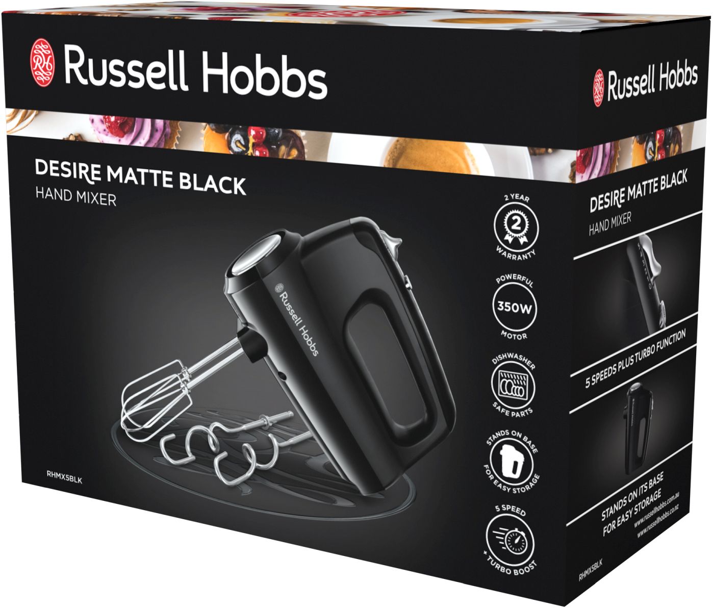 Russell Hobbs - Desire Hand Mixer - Matte Black - Wholesales Supply